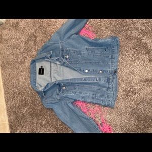 Boo-hoo fringe Jean jacket
